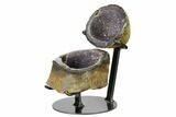 Light Purple Amethyst Jewelry Box Geode with Metal Stand #171888-2